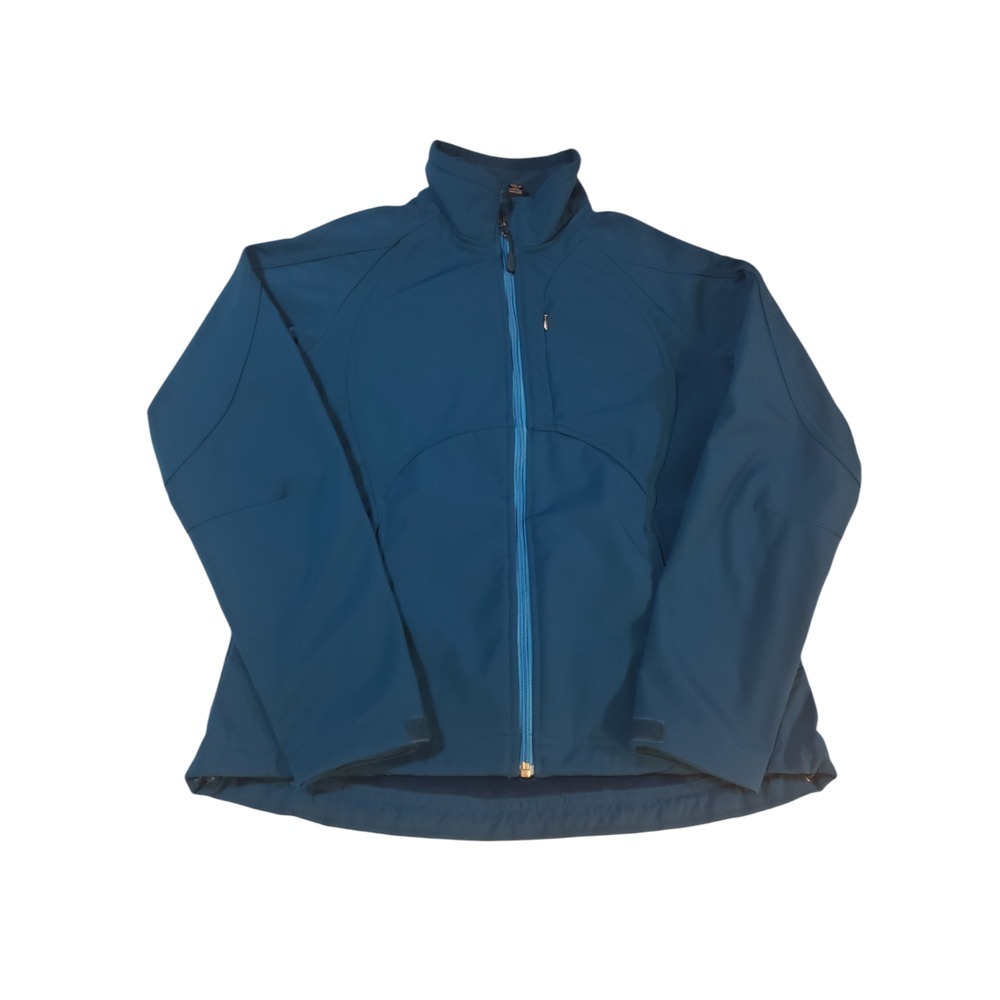 Double Diamond Womens Fleece Lined Full Zip Jacket Blue M Pockets Collared